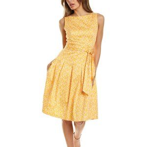 Sleeveless A-Line Dress - NEW! - Yellow and White Flowered
